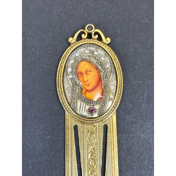 Vatican Library Collection Signed Gold Tone Madonna Book Mark - Picture 2 of 4